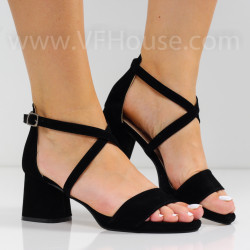ДАМСКИ САНДАЛИ НА ТОК - 1107-003211403 BLACK