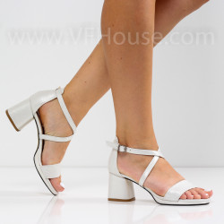 ДАМСКИ САНДАЛИ НА ТОК - 1107-003211403 WHITE