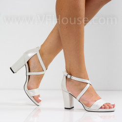 ДАМСКИ САНДАЛИ НА ТОК - 1107-006211406 WHITE