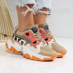 Дамски маратонки-2309-22223 Beige