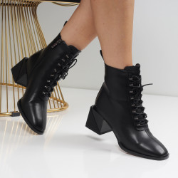 Дамски боти на ток-2510-25818518 Black