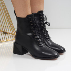 Дамски боти на ток-2510-25818518 Black
