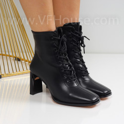 Дамски боти на ток-2510-25399594 Black