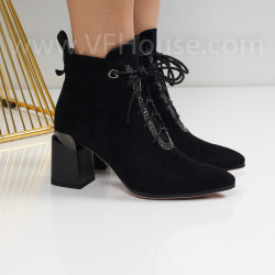 Дамски боти на ток-2510-2477445 Black