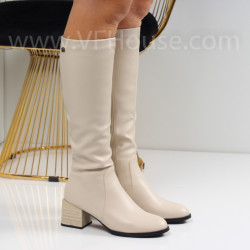 Дамски ботуши-2510-46457589-2 Beige