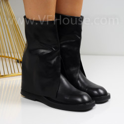 Дамски боти-2510-259718574 Black Pu