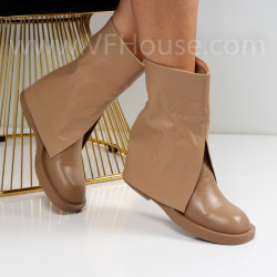 Дамски боти-2510-259718574 Khaki Pu