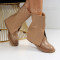 Дамски боти-2510-259718574 Khaki Pu