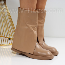 Дамски боти-2510-259718574 Khaki Pu