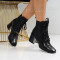 Дамски боти на ток-2510-45643376-3 Black Pu