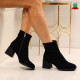 Дамски боти естествена кожа-2710-581 Black