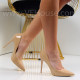 Дамски елегантни обувки на ток-2712-4503-1 Beige