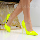 Дамски елегантни обувки на ток-2712-4503-1 Green Neon