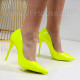 Дамски елегантни обувки на ток-2712-4503-1 Yellow\Neon