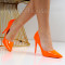 Дамски елегантни обувки на ток-2712-4503-1 Orange\Neon