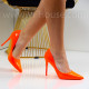 Дамски елегантни обувки на ток-2712-4503-1 Orange\Neon