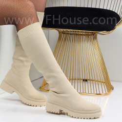 Дамски ботуши-3110-37 Beige