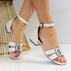 Дамски сандали на ток-0643212526 White