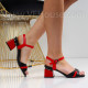 Дамски сандали на ток-0658456 Black/red