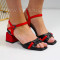 Дамски сандали на ток-0658456 Black/red