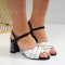 Дамски сандали на ток-06106116 White/Black