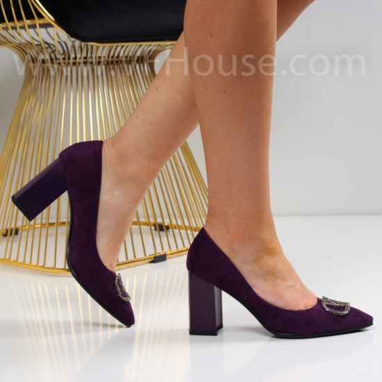 Дамски обувки на ток-06305933 Purple