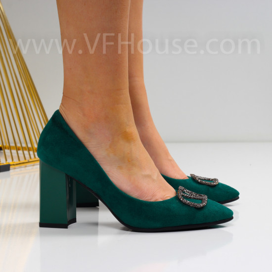Дамски обувки на ток-06305933 Green