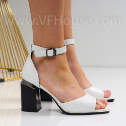 Дамски сандали на ток-0643052530 White