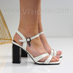 Дамски сандали на ток-0643275975 White