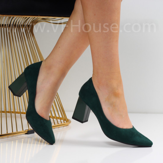 Дамски обувки на ток-0625297890 Green