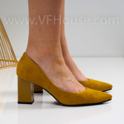 Дамски обувки на ток-0625297890 Yellow