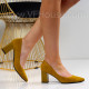 Дамски обувки на ток-0625297890 Yellow