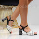Дамски сандали на ток-06106116 White/Black