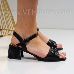 Дамски сандали на ток-0609523 Black
