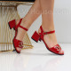 Дамски сандали на ток-0609523 Red