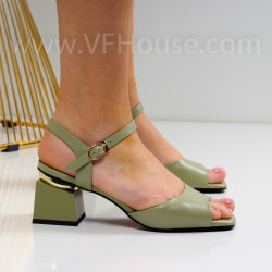 Дамски сандали на ток-0658457 Green