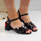 Дамски сандали на ток-0642691012 Black/Red