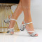 Дамски сандали на ток-0672166 White