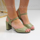 Дамски сандали на ток-0612420 Green