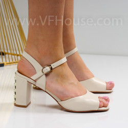 Дамски сандали на ток-0612420 White