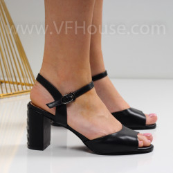 Дамски сандали на ток-0612420  Black