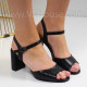 Дамски сандали на ток-0612420  Black