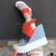 Дамски сандали на платформа 2805-0020011821 Blue-Multicolor