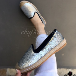 Еспадрили 16-2902 01 Silver/D.Blue