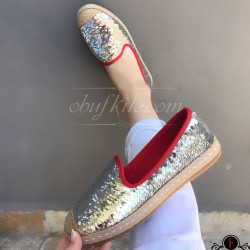 Еспадрили 16-2902 01 Silver/Red