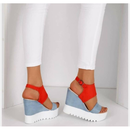 Дамски сандали на платформа 2805-0020011821 Blue-Multicolor