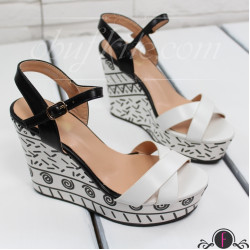 ДАМСКИ САНДАЛИ НА ПЛАТФОРМА 2503-00108182701 White/Black