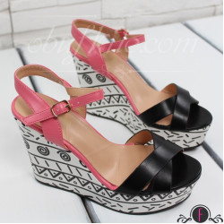 ДАМСКИ САНДАЛИ НА ПЛАТФОРМА 2503-00108182701 Black/Pink