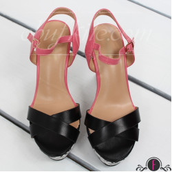 ДАМСКИ САНДАЛИ НА ПЛАТФОРМА 2503-00108182701 Black/Pink