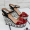 ДАМСКИ САНДАЛИ НА ПЛАТФОРМА 2503-00108182701 Red/Black